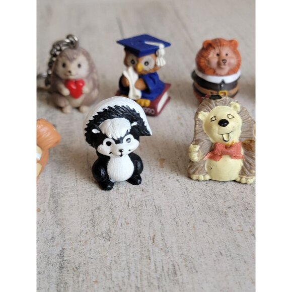 Miniature friends of forest raccoons squirrel Hedgehog owl unique set figure - Picture 4 of 12